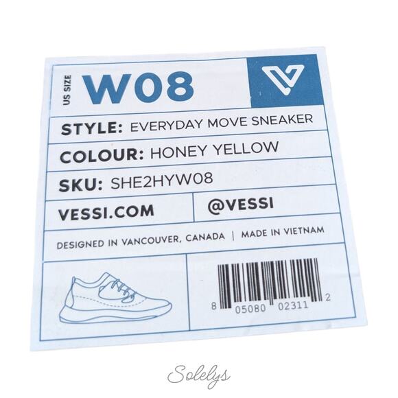 Vessi Everyday Move Womens 8 Honey Yellow White Waterproof Knit Lace Up Sneaker - Picture 6 of 11